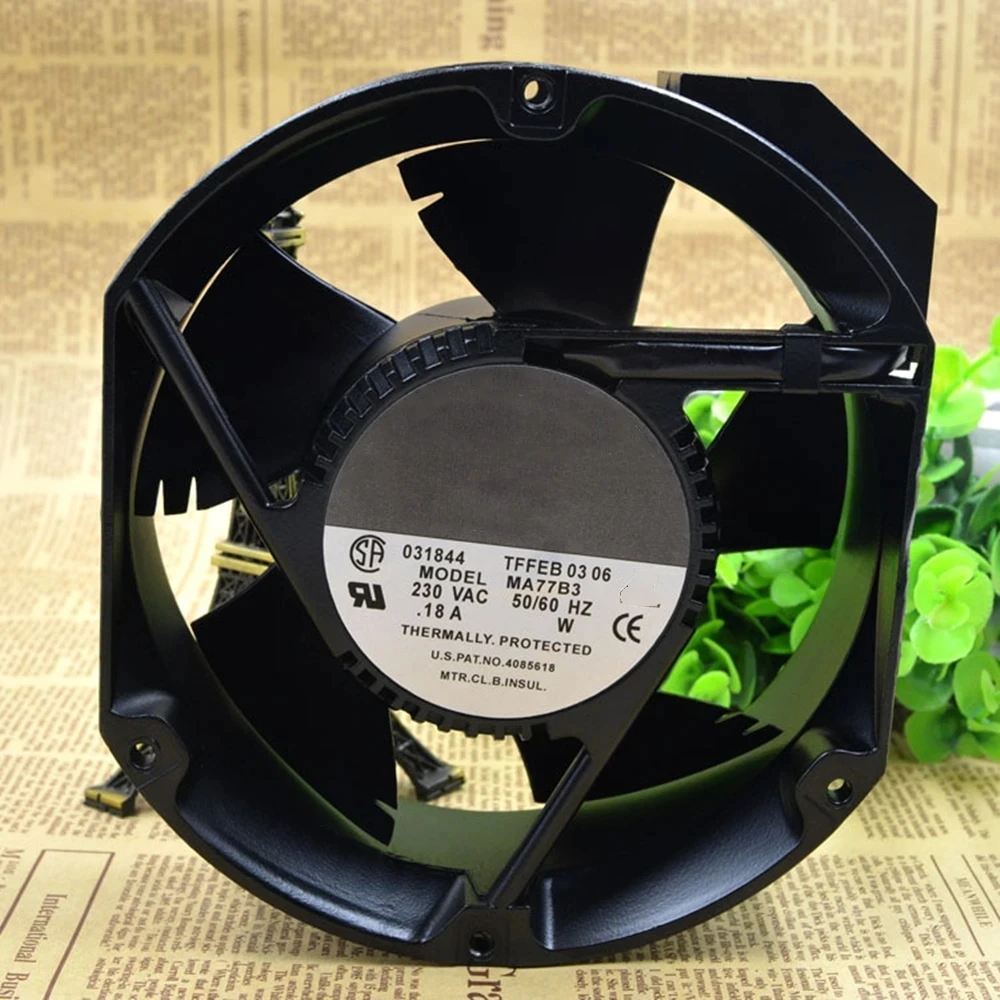 

Cooling Fan MA77B3 AC 230V 0.18A 41.4W 50/60Hz 172*150*50mm 2-Pin