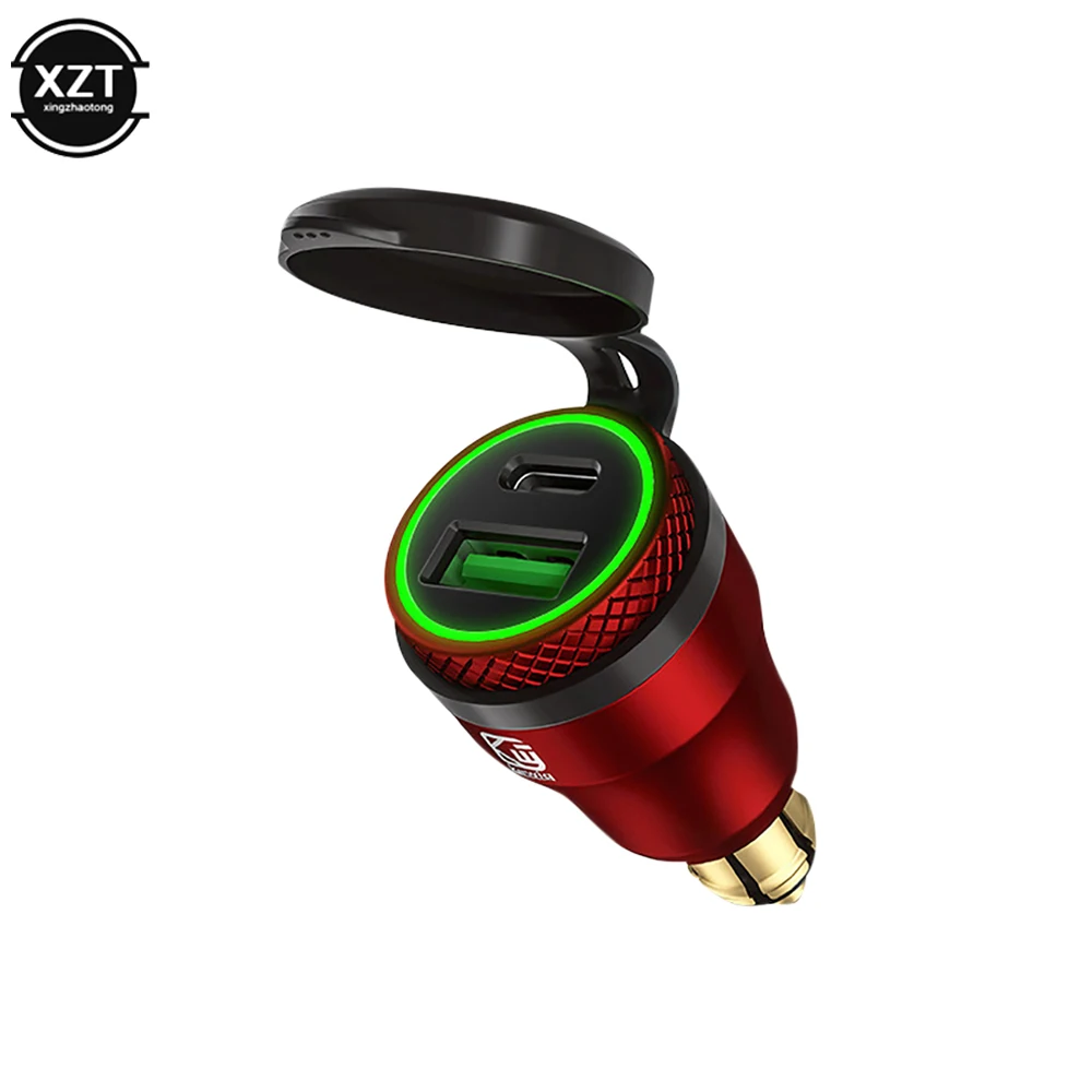 Alumínio usb carregador 30w pd tipo-c qc 3.0 adaptador de carregador rápido à prova dwaterproof água para hella din soquete/bmw ducati triumph motocicletas