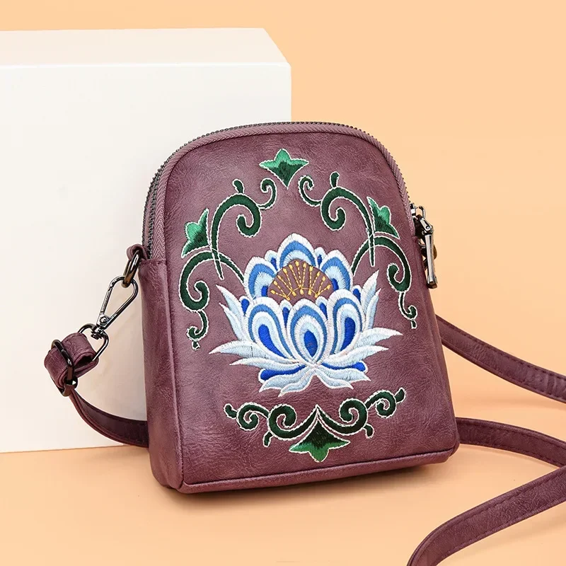 Vintage Ethnic Shoulder Bags for Women Luxury Designer Handbag Women Phone Purse Wallet High Quality Embroidered Crossbody Bags