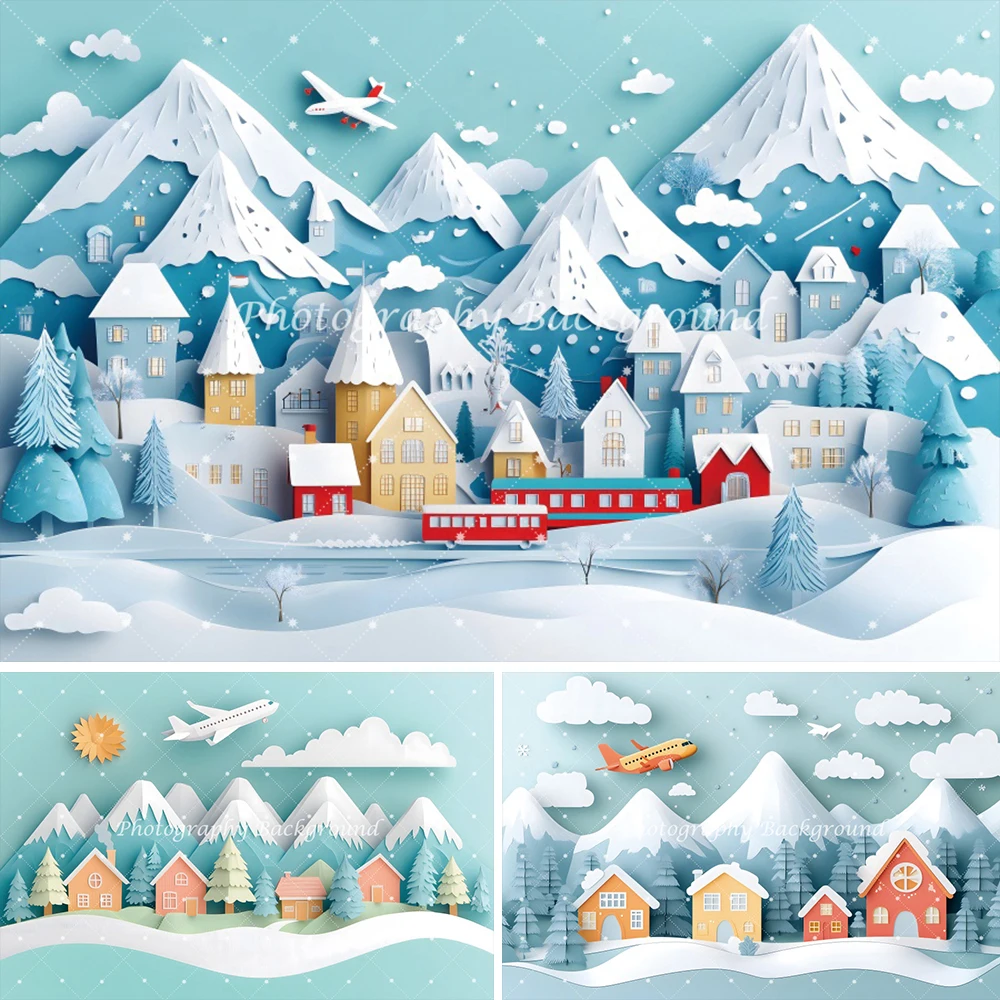 

Modern Building Backdrop Cartoon Airplane Sky Building Comics Photography Background Newborn Boy 1st Birthday Banner Photo Shoot