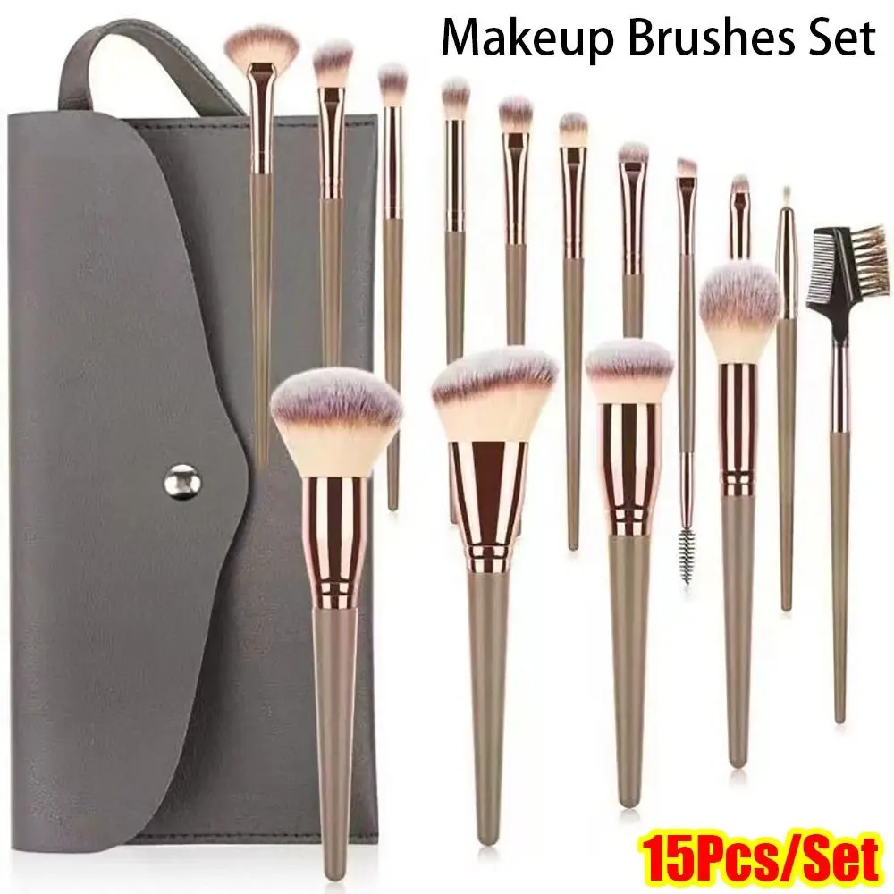 7/15Pcs Concealer Kabuki Makeup Brushes Set Highlighter Synthetic Hair Powder Blending Brush Soft Fluffy