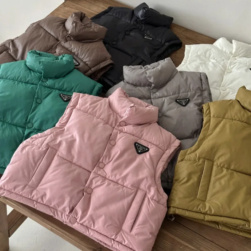 

2024 Winter Kids Vests Waistcoats Thicken Cotton Children's Vest Korean Boys Girls' Cotton Vest Outdoor Windpfoof Warm Vest Coat
