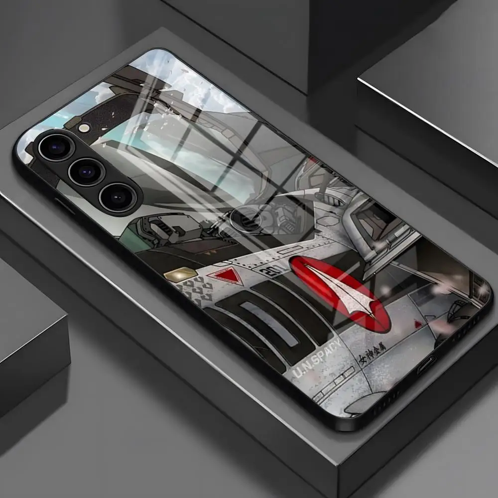 Чехол для телефона R-Robotech Macross для Samsung S25 Edge Ultra S23 S22 S21 S20 Ultra Plus S24 Fe A54 A53 A25, стеклянная крышка