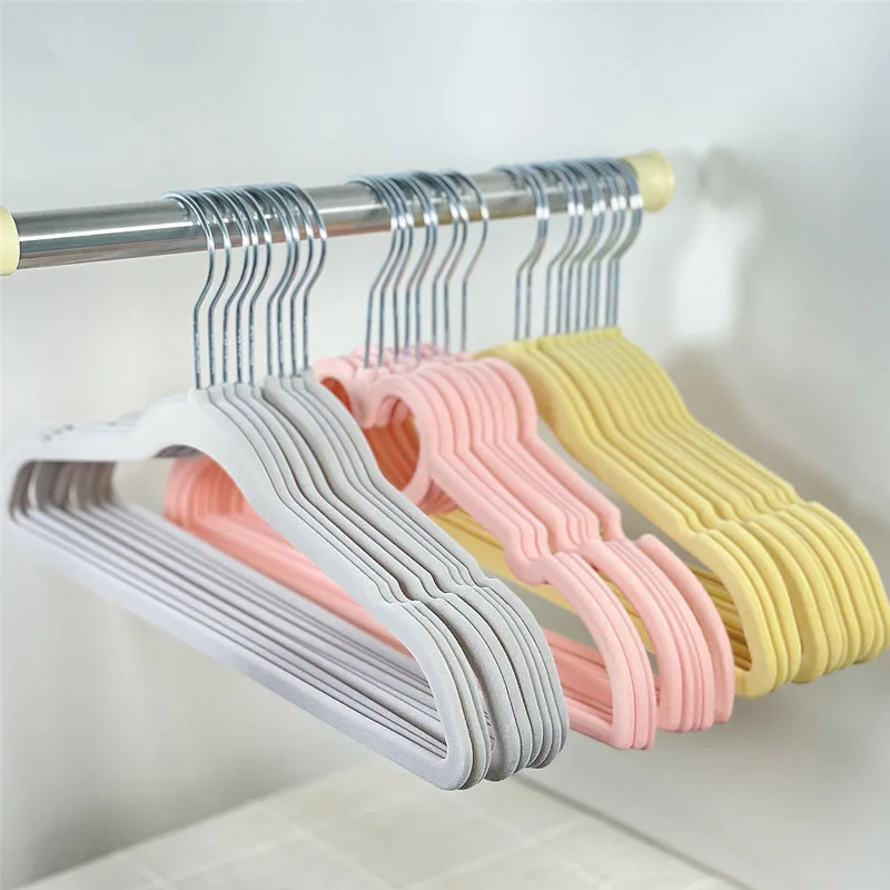 10PCS Flocking Hanger 28/35/33CM Kids Clothes Hanger Rack Portable Display Hanger Children Coats Hanger Baby Clothing Organizer