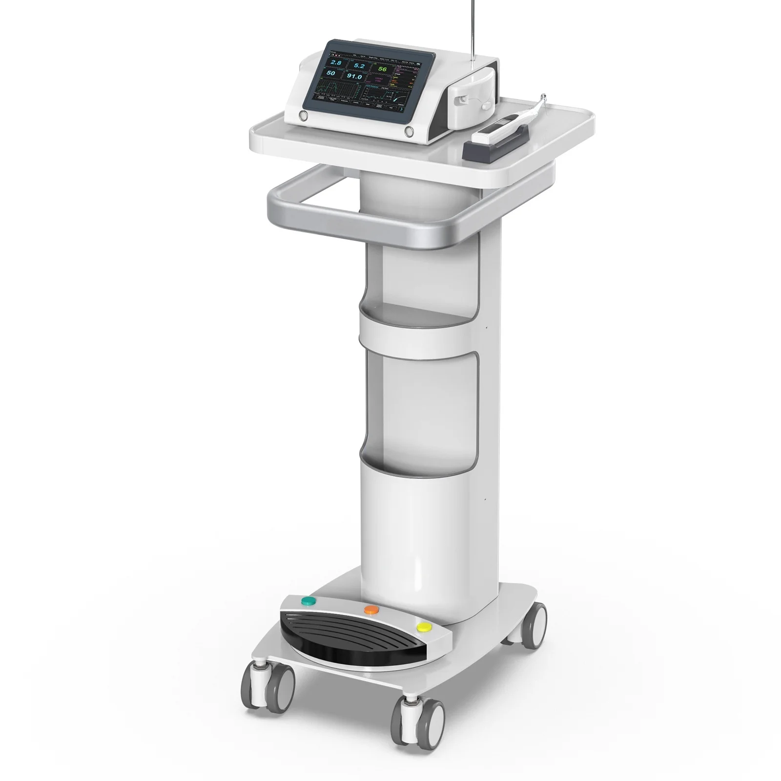 

Dental Implants Teeth Tool Cart Beauty Medical Car With Handrails and Brakes Mobile Cabinet Storage Trolley