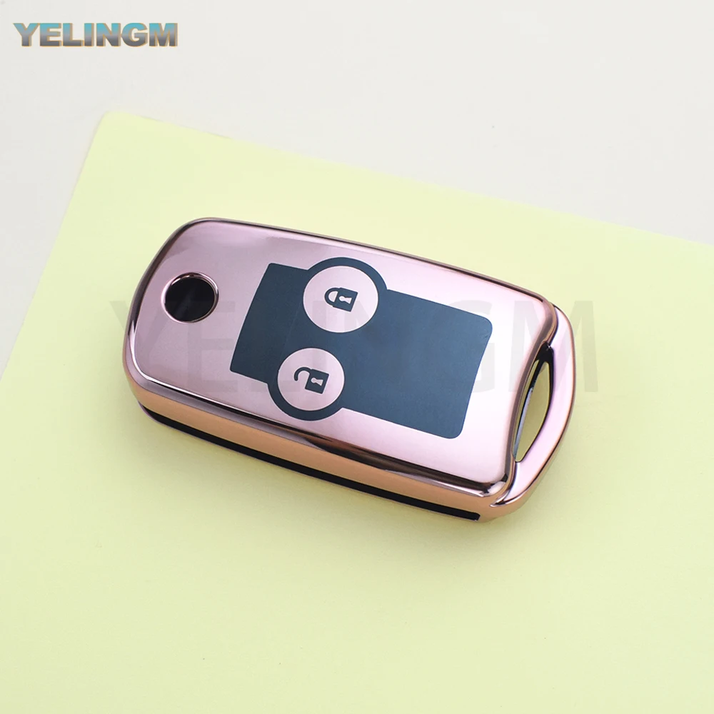 2/3 Buttons TPU For Honda CRV HRV Jazz Odyssey Civic Fit Accord For Acura TL TSX ZDX RSX CRZ Car Key Case Cover Shell Keychain