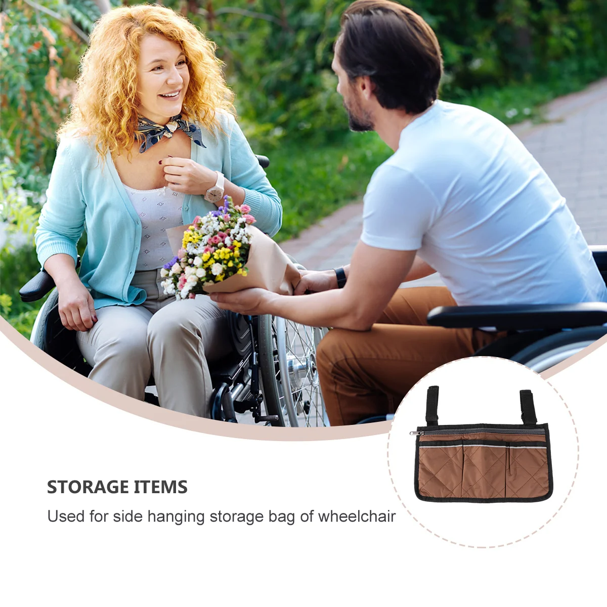 

Arm Rest Pouch for Wheelchair Side Storage Tote Portable Carry Pouch Sturdy Workmanship Suitable Most Wheelchairs Gift Idea
