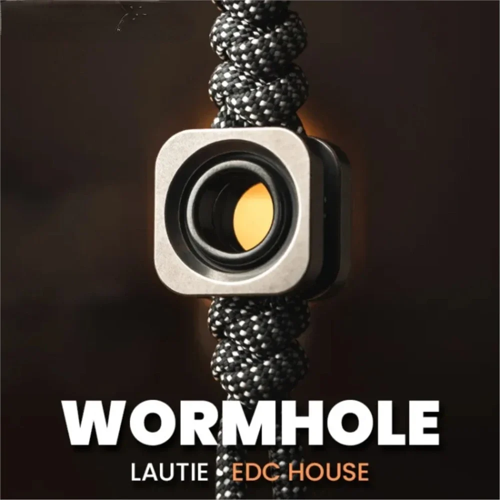 

LAUTIE EDC Wormhole Pendant Paracord Disappears EDC Gear Bag Knife Beads Metal Fidget Gyro Hand Fidget Toys