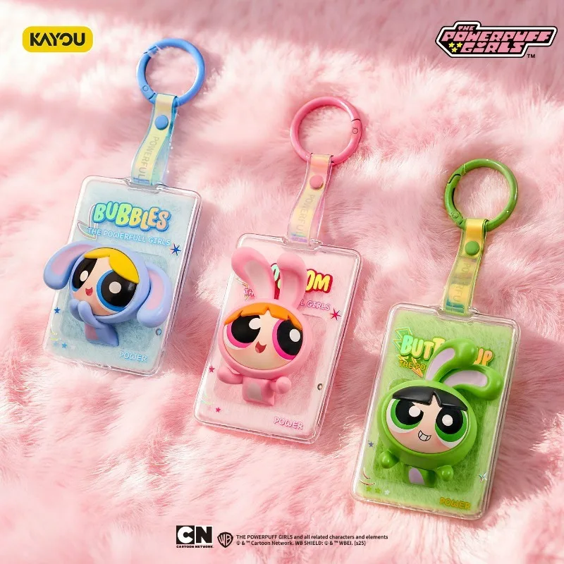 KAYOU Die Powerpuff Girls Flash Courage Serie Samt-Hängekarte Plüsch-Schlüsselanhänger Echte Animations-Sammlerstücke Peripheres Spielzeug