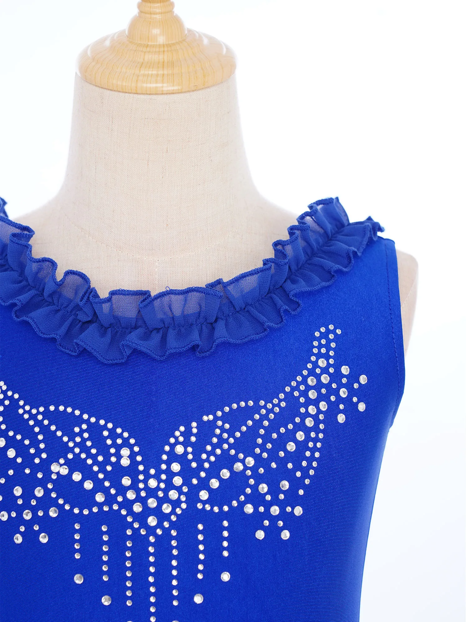 Crianças meninas espumantes strass camisa de balé collants tutu dança desempenho vestido traje babados u-back vestido de bainha irregular