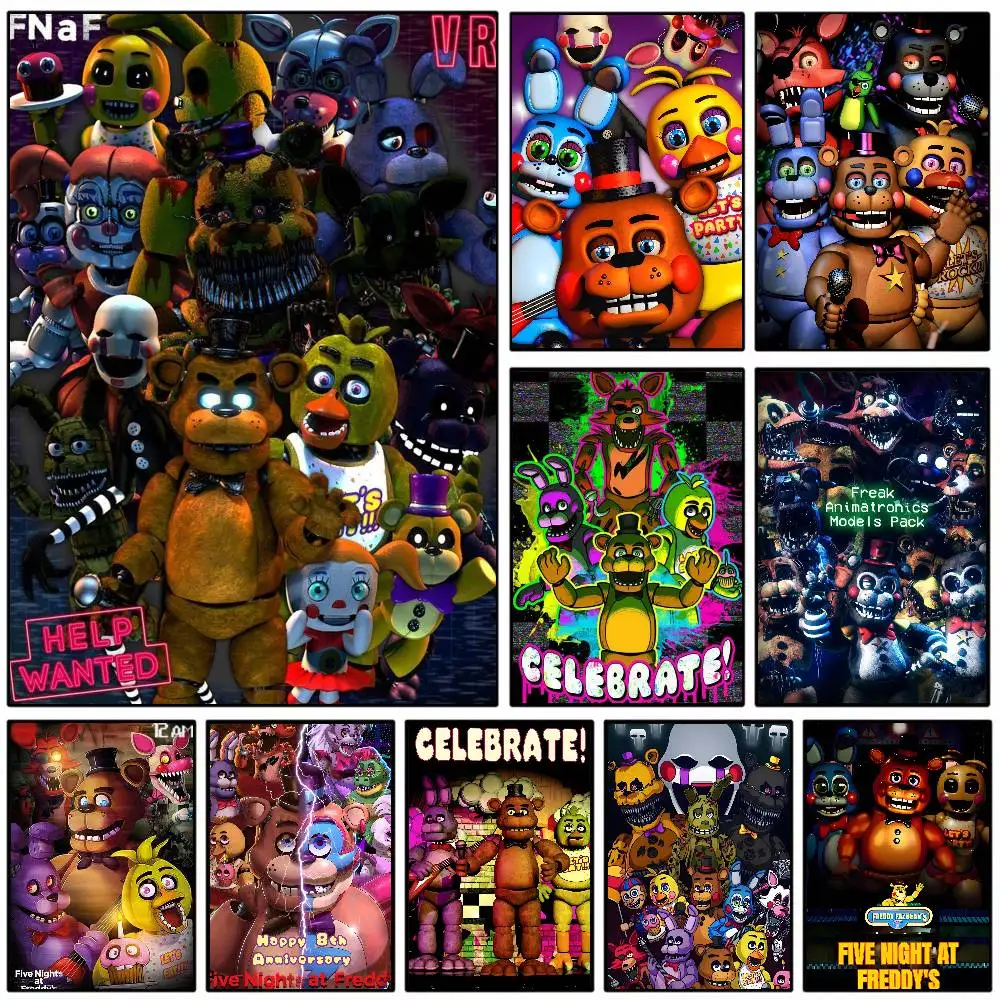 Fnaf Five-nights-At-Freddys Poster Art With Prints Home Bedroom Living Room Decoration Gift