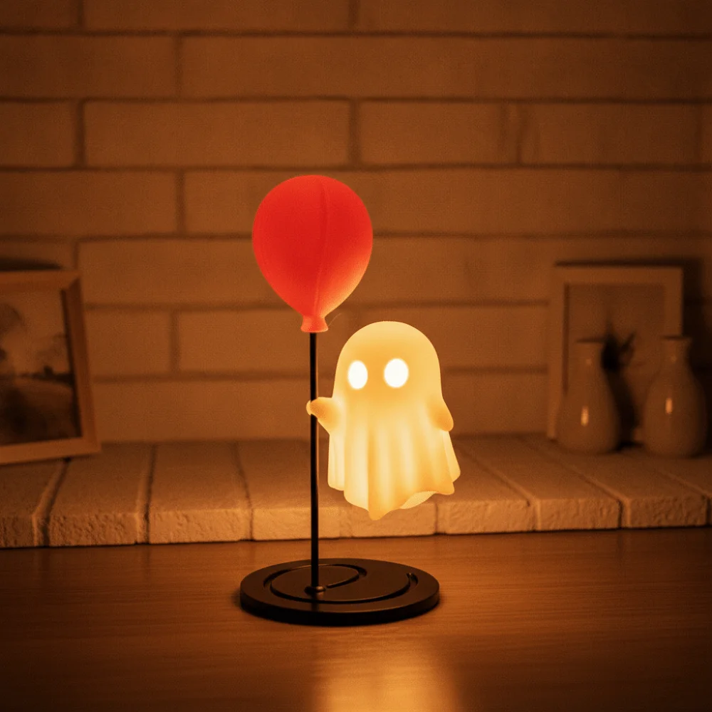 Atmosphere Lamp LED Ghost Night Light Creative Cute Balloon Ornament Compact White Halloween Lamp Home