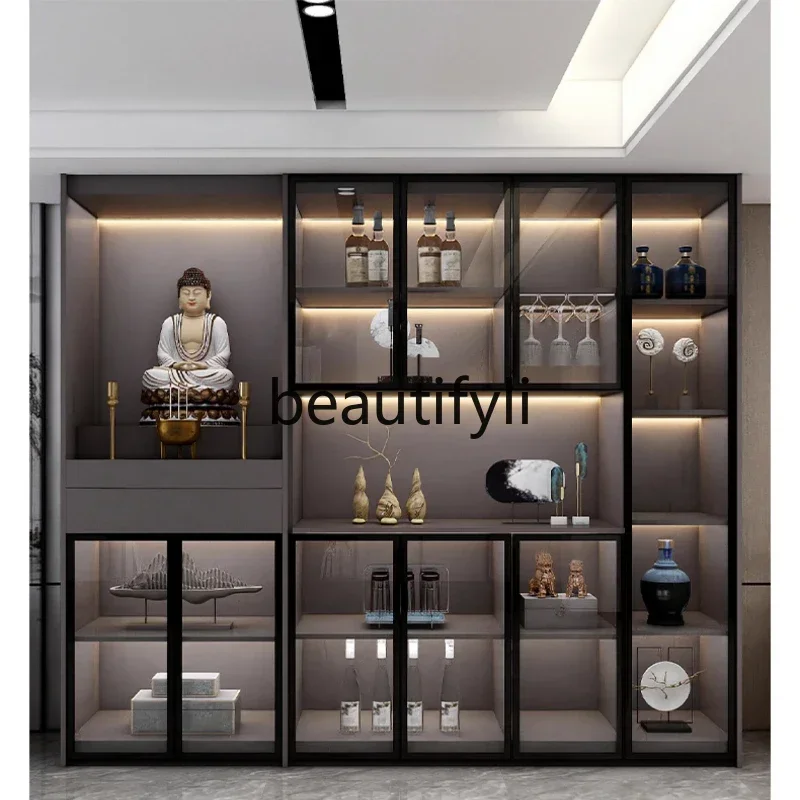 

DD25Buddhist niche cabinet modern, household God of Wealth incense table Buddha statue seat table