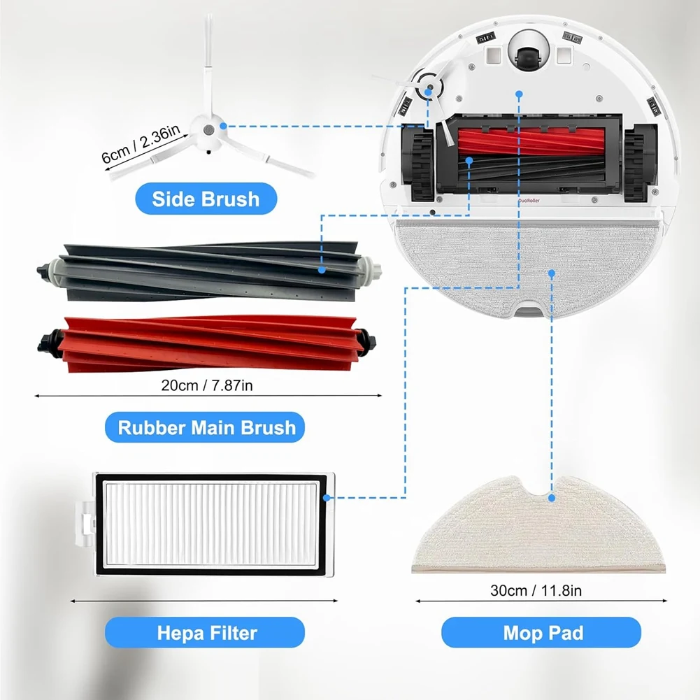 Roborock-Kit de accesorios para aspiradora Q8 Max/Q8 Max +/Q5 Pro, piezas de repuesto, filtros de cepillo de rodillo