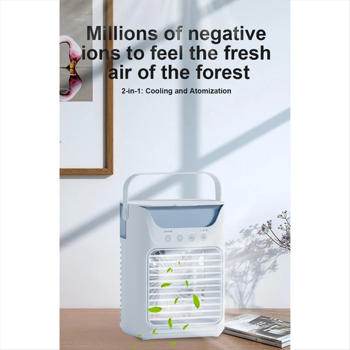 popop Portable Air Conditioners Fan Mini Air Conditioner with 3 Speeds Air Cooler with Humidifier for Room Bedroom Office Desk