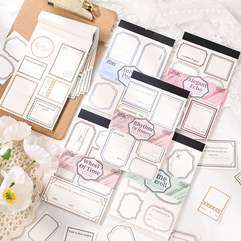 30pcs/lot Memo Pads Material Paper Ming dynasty record Junk Journal Scrapbooking Cards Retro Paper