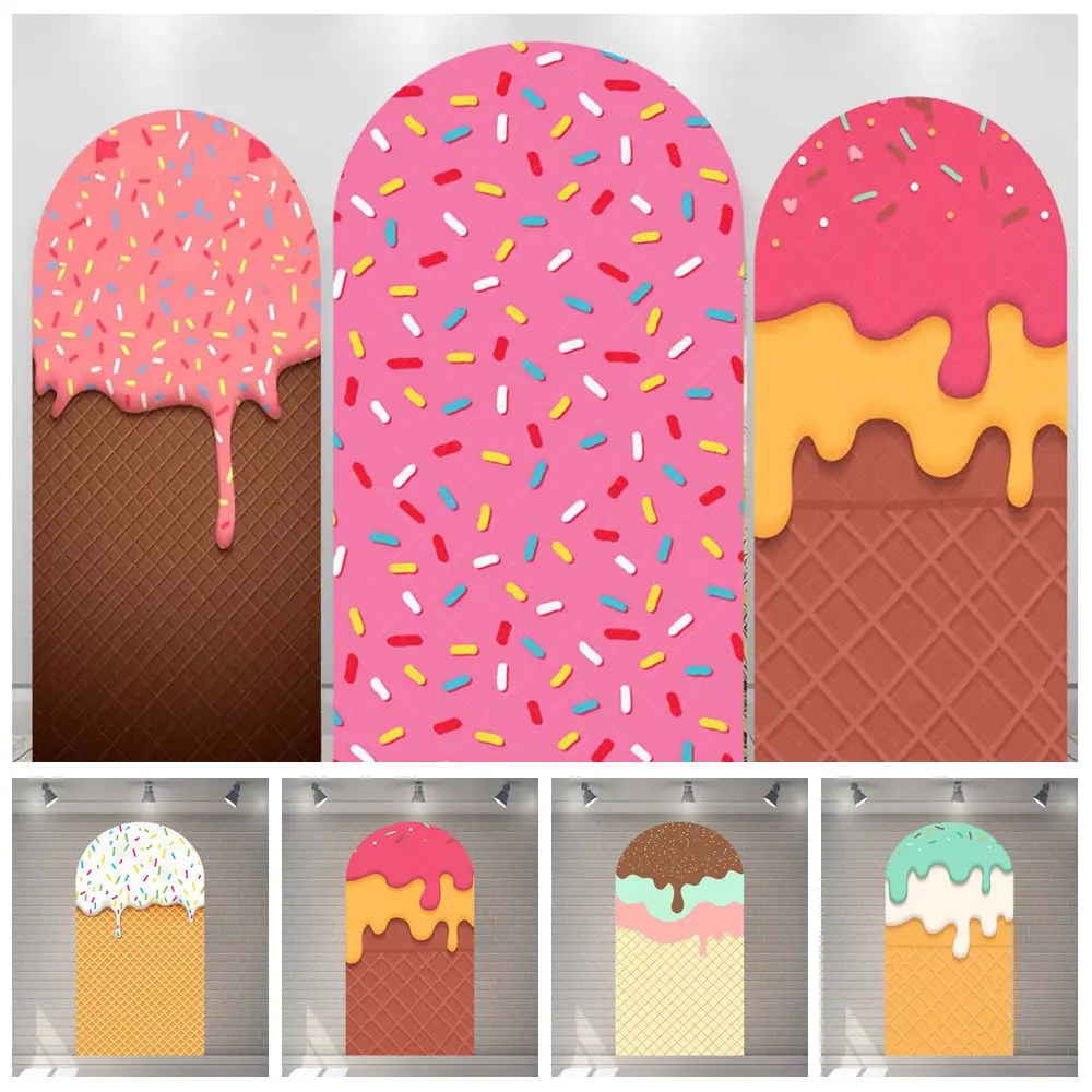 

Ice Cream Candy Dessert Cute Sweet Girl Baby Kid Birthday Gift Party Arch Backdrop Custom Kid Room Photo Poster Decor Background