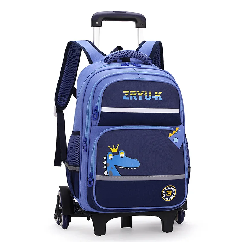 New Rolling Backpack Trolley School Bag for Boys Zaino Scuola Elementare Kids Knapsack Rucksack Carry on Luggage Bolsa Feminina