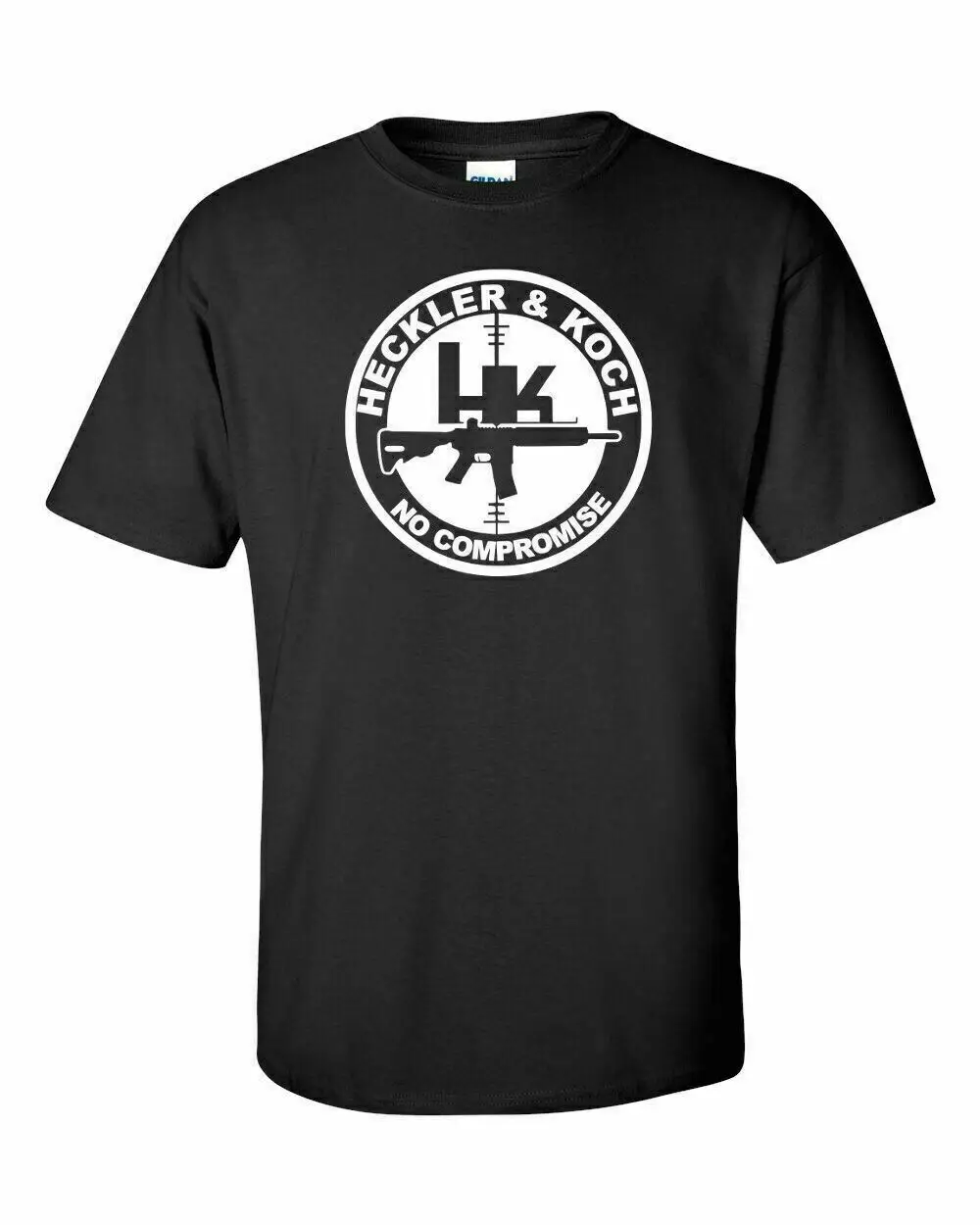 Heckler Koch No Compromise White Logo T Shirt 2nd Amendment Pro Gun Rifle Pistol