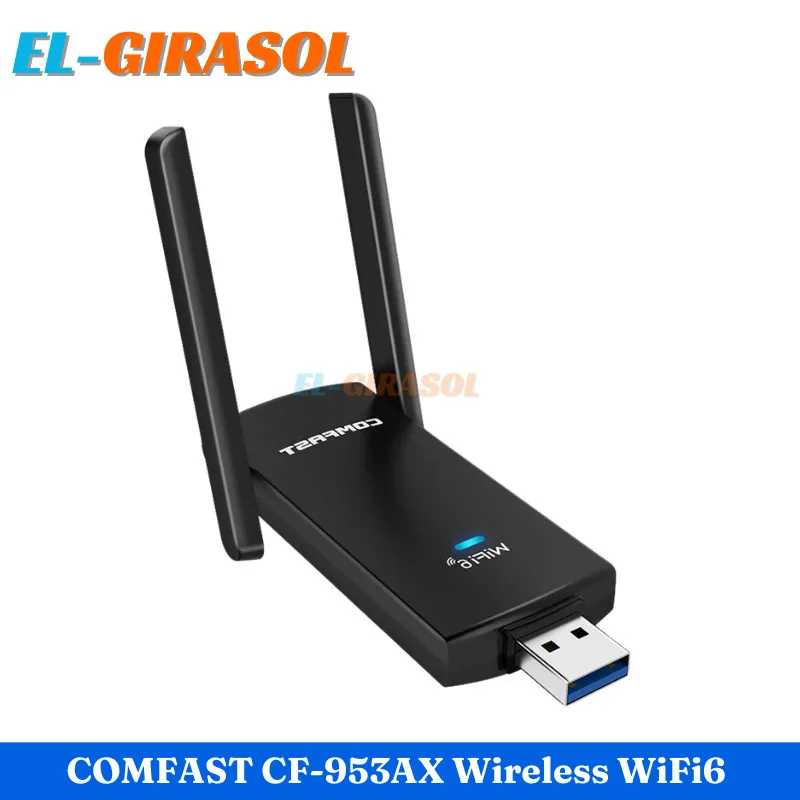 

COMFAST CF-953AX Wifi6 USB Adapter Wireless Network Card Receiver Gigabit Dual-Band USB3.0 1800Mbps 2.4G/5.8GHZ