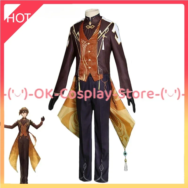 Game Genshin Impact Symphony Concert Zhongli Cosplay Costume Party Suit Anime Clothing Halloween Carnival Uniforms Custom Made