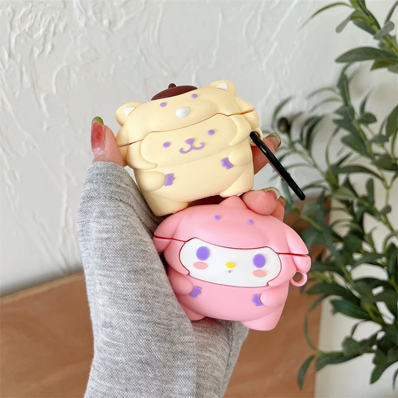 حافظة حماية لسماعات الرأس MINISO Sanrio Melody Pom Pom Purin AirPods Pro من Apple 1/2/3 الجيل سماعة رأس لاسلكية تعمل بالبلوتوث #3