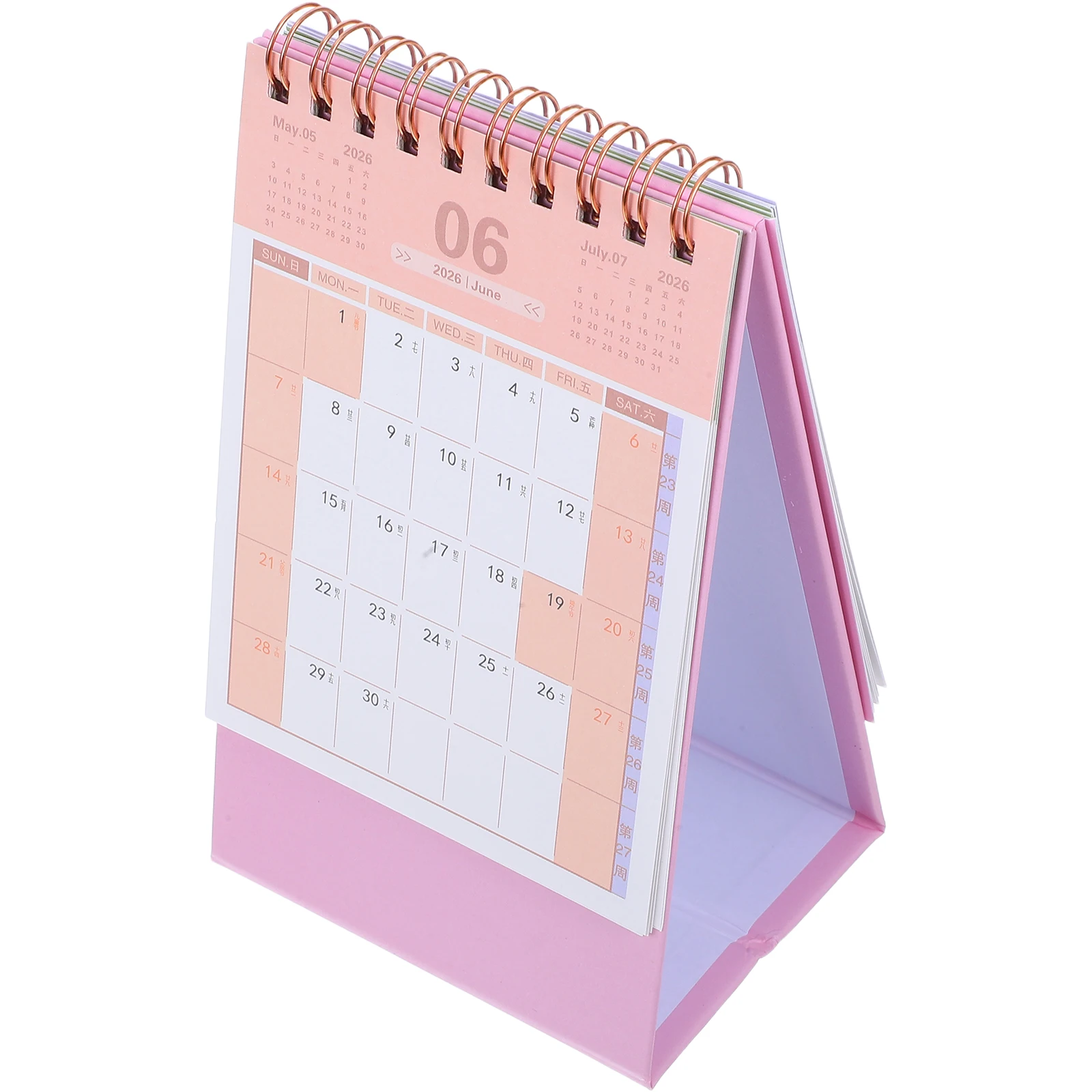 

Monthly Planner: Desktop Calendar Standing Flip Desk Calendar Stand Up Twin-wire Binding Daily Schedule Planner for Office Home
