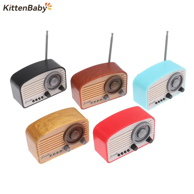 Dollhouse Simulation Miniature Retro Radio Model Recorder Player Toy Doll Furniture Decor Doll House Accessories Toy