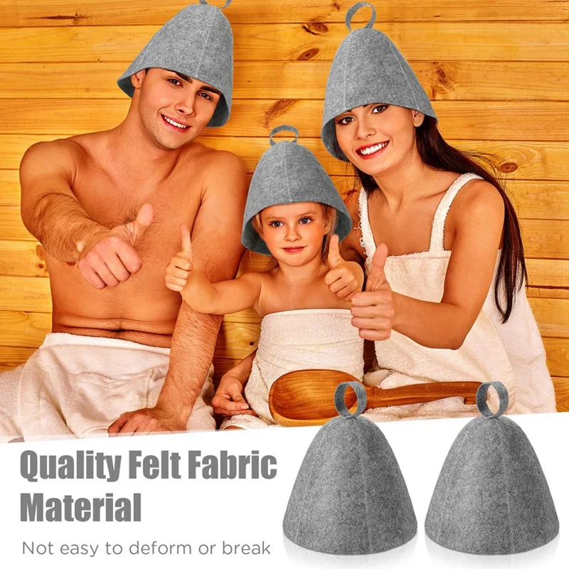 6Pcs Sauna Hat Felt Bath Hat Head Protection Absorbent Sauna Cap For Sauna Shower Bath Steam Room Accessories