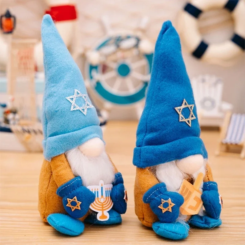 Hanukkah Gnomes Plush Decoration Scandinavian Swedish Tomtes Figurine for Home Navidad  Stickers  Wedding