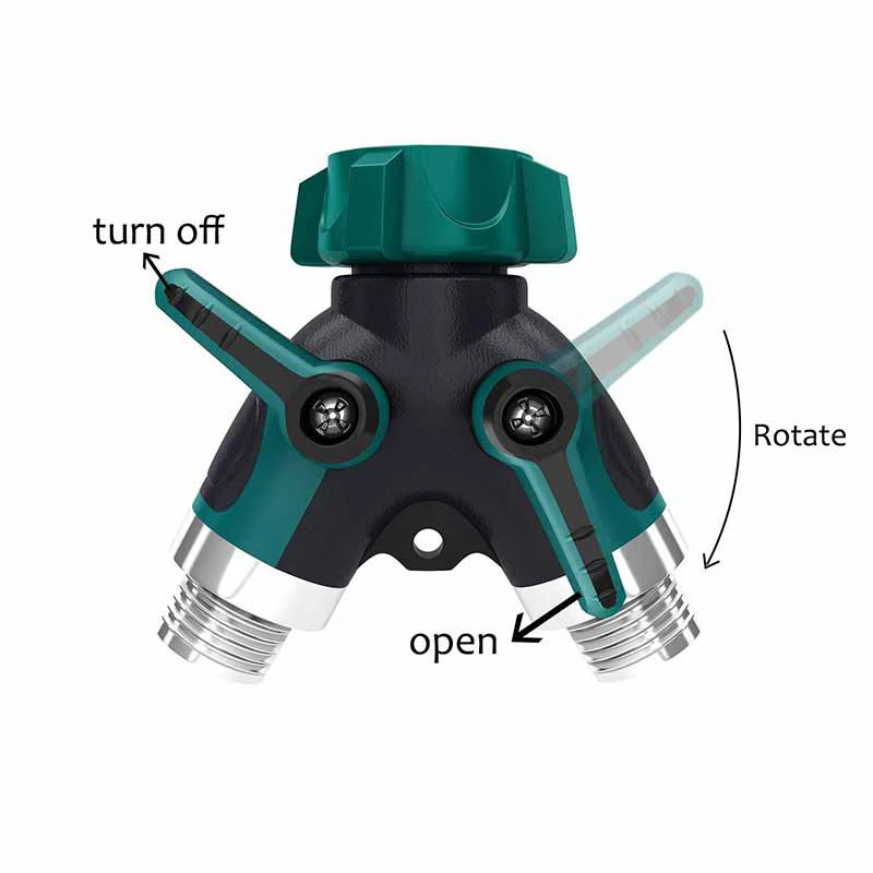 Mathiateur de tuyau d'arrosage à 2 voies, robinet de jardin, distributeur de connecteur d'arrosage de type Y, 3/4 ", UE, US, extérieur, 1 pièce