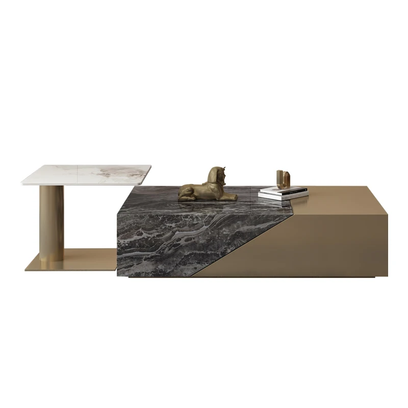 

Light Luxury Rectangular Luxury Slate Tea Table Combination Simple Modern Living Room Home