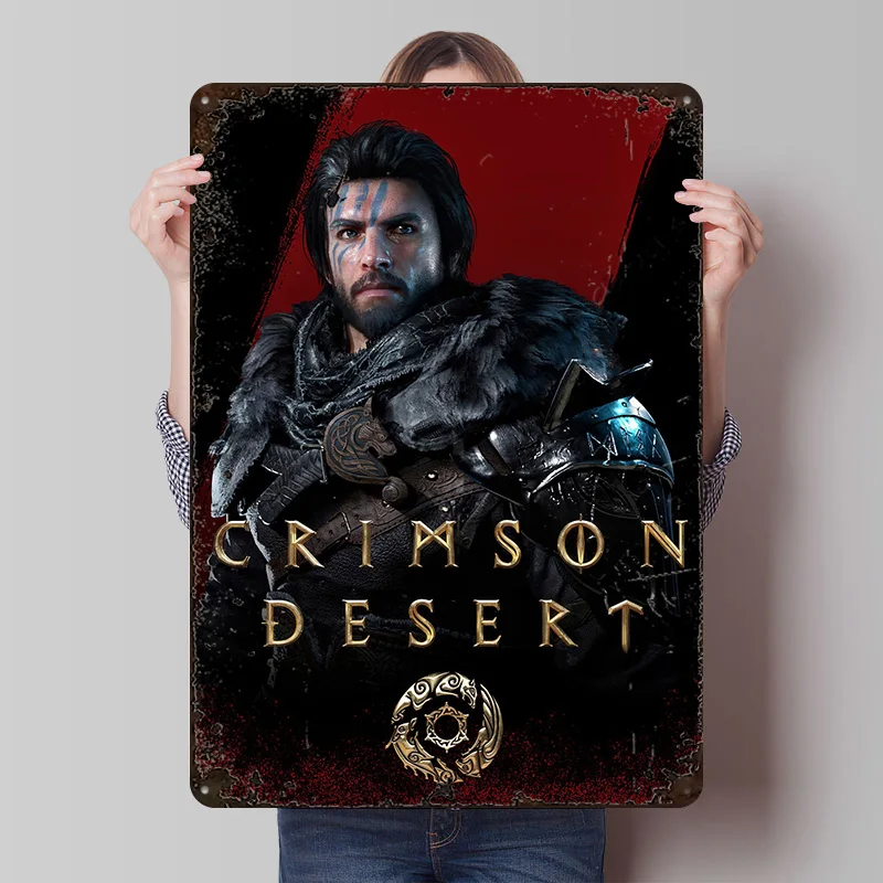 Crimson Desert Game Art Blechposter, personalisierte Wandkunst, Vintage-Metallschilder, Retro-Platten für moderne Heimdekoration, Luxus