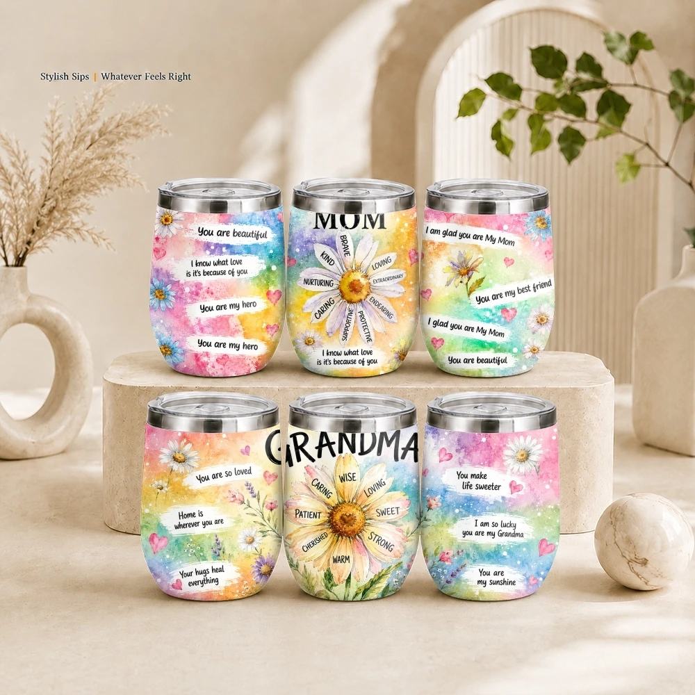 Tender Floral Keepsake Vacuum Flasks 12oz Insulated Stainless Steel Mug with Lid Travel Tumbler Double Wall Drink Coffee Cup