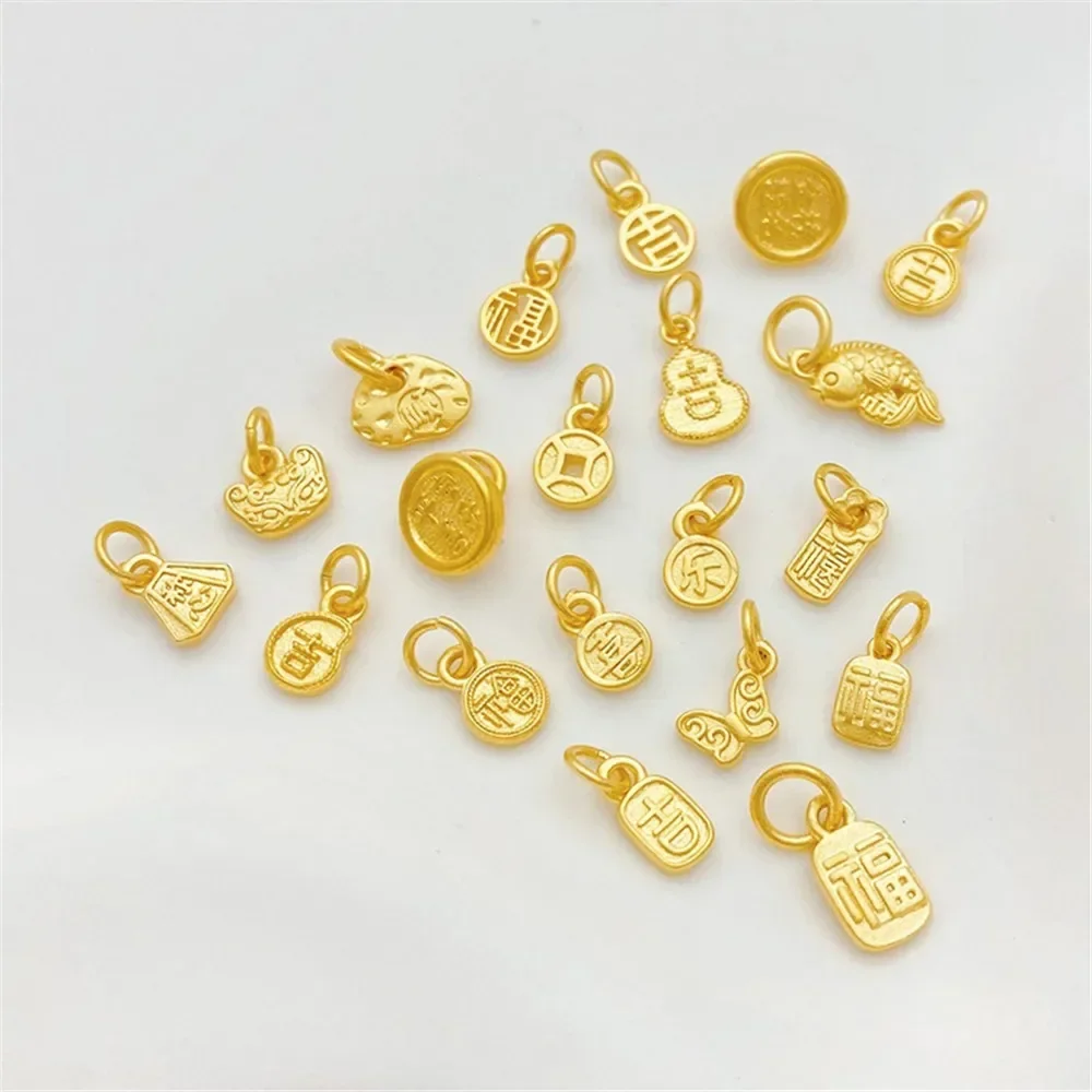 لون الذهب الرملي السلام والفرح، كل شيء على ما يرام، قلادة من ماركة Fu مصنوعة يدويًا، إكسسوارات مادة القلادة