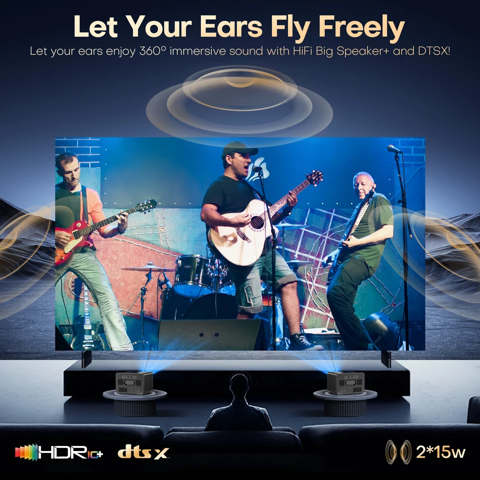 XIWBSY 4K Google TVプロジェクター 52000ルーメン
