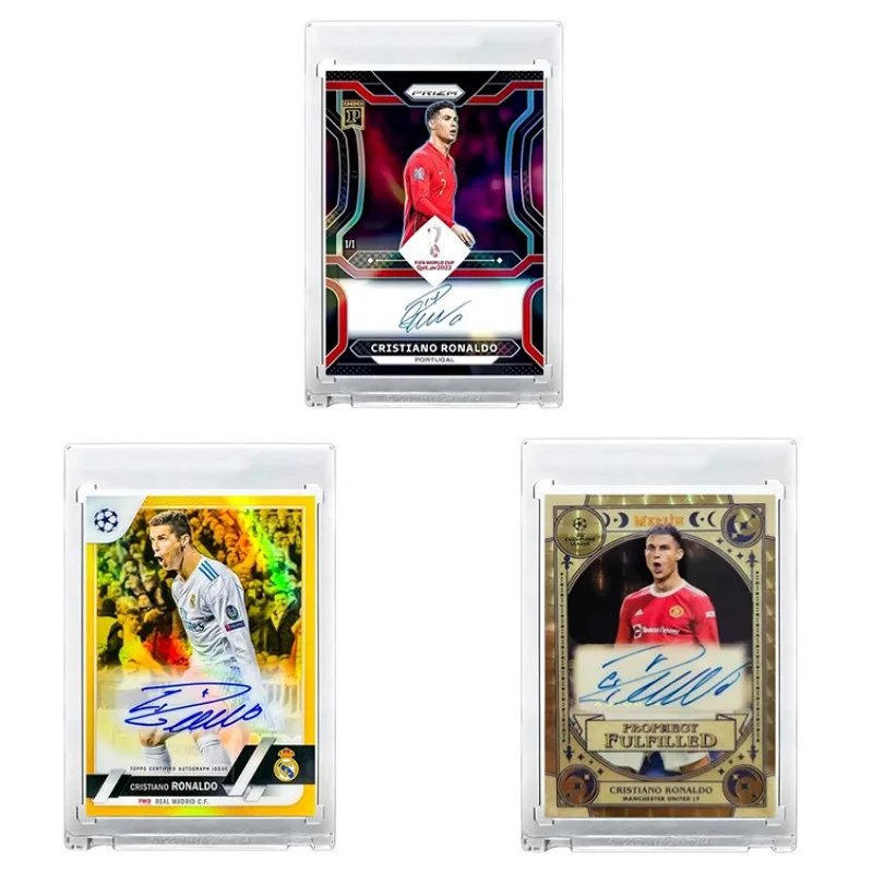 PANINI Rating Cards Cristiano Ronaldo Gold Block Autographed Soccer Cards Messi Mbappe Neymar Football Collectible Gift for Fans