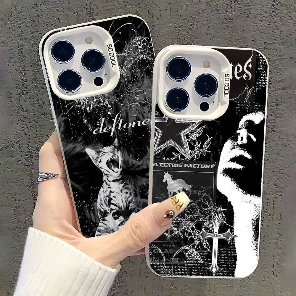 

Band D-Deftones Phone Case For iPhone 17,16,15,14,13,12,11,Pro,XS,Max,Plus,Mini,SE White Candy Matte Shockproof Cover