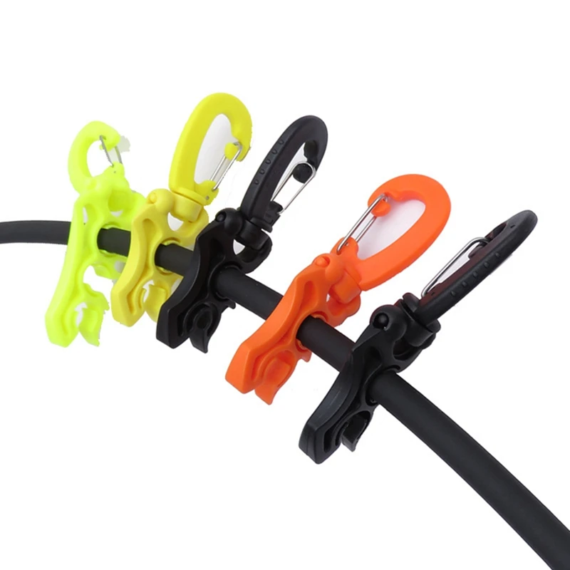 4 Pieces Diving Hose Holder Clip Diving Double BCD Hose Clip With Snap Hook Buckle For Dive Snorkeling Parts