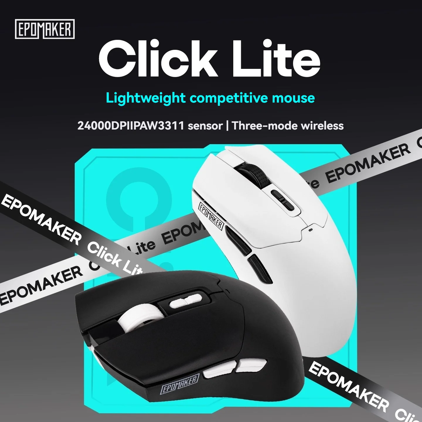 

Мышь EPOMAKER Click Lite, беспроводная трехрежимная мышь, легкая 8k PAW3311, датчик 24000 точек на дюйм, игровая офисная мышь с Bluetooth «сделай сам»