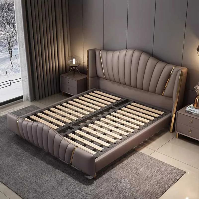 Luxo multifuncional cama com gavetas, Glamorous cama de casal, Designer, King Size, dormir, Twin Quadro Bed, Plataforma, Cama, Móveis