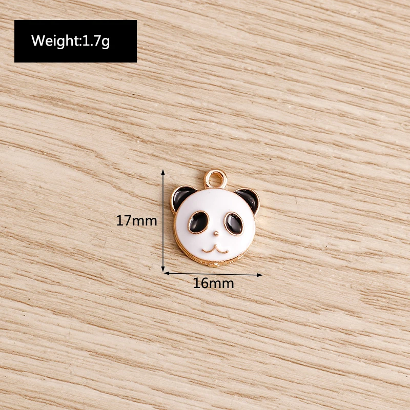 Tusember 10 Stück/Set Emaille Niedlicher Bambus Großer Panda Anhänger für DIY Ohrringe, Armbänder, Schlüsselanhänger, Schmuckherstellung, Bastelzubehör – Detail 17