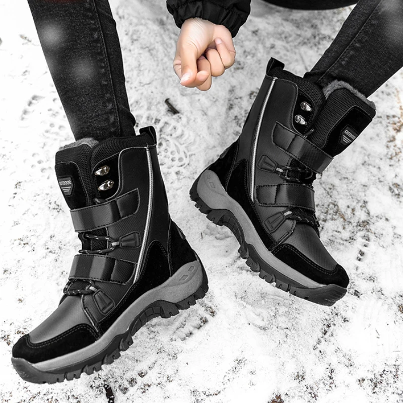 ยี่ห้อ Winter Snow BOOTS สบายรองเท้าผ้าฝ้ายกันน้ําผู้หญิงรองเท้าสุภาพสตรีเดินป่า BOOT High TOP Non-SLIP Botas Mujer