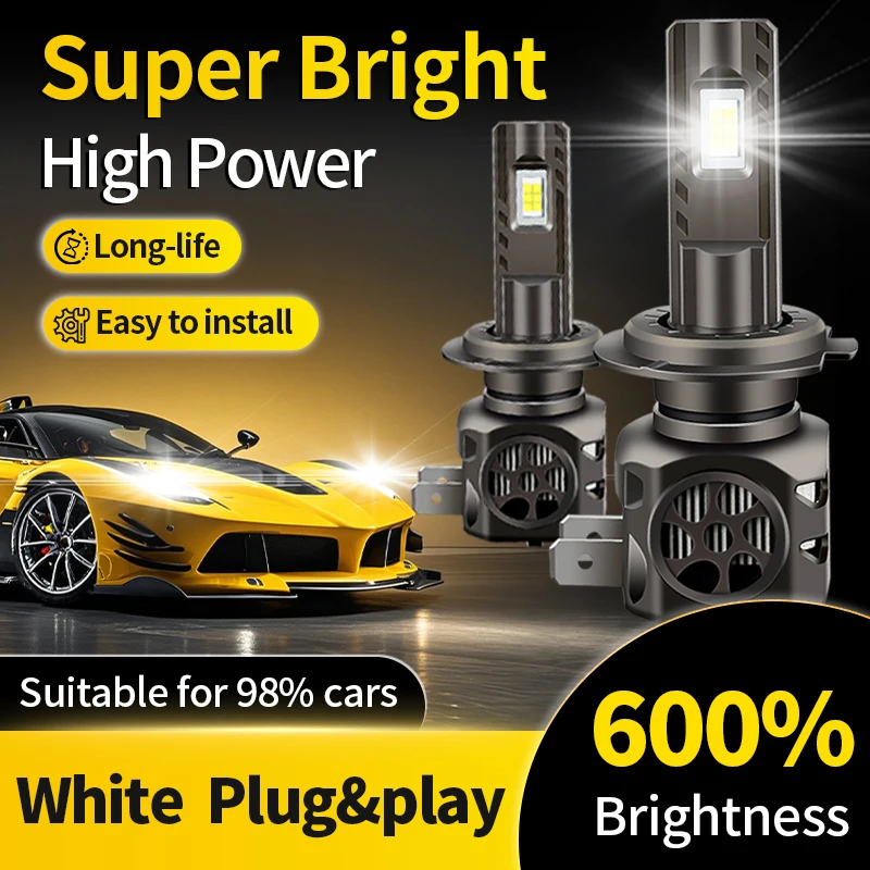

2PCS H7 Front Lights For Cars High Power LED Headlight Bubls Hi/Lo Beam Bright White Car Fog Light Suitable for Motorcycles