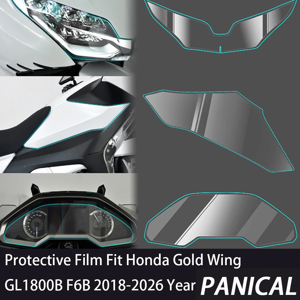 PANICAL Instrument Tank Sticker Headlight Protective Film Sticker Applique For Honda Gold WingGL1800 F6B BA DA 2018-2026