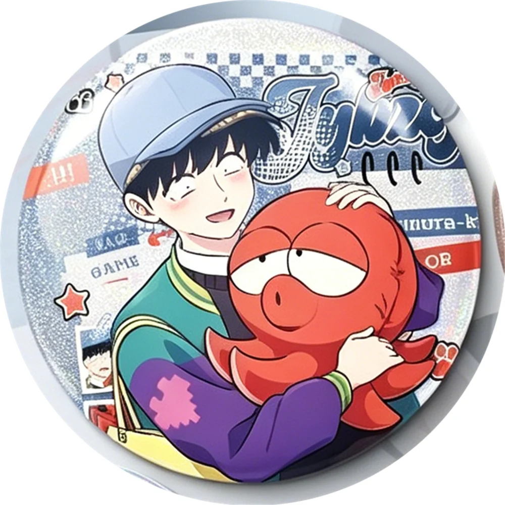 58mm Anime Go For It Ganbare Nakamura-kun Octopus Takeuchi Kōta Cosplay COSTUME Badge Pin SPTE Tinplate Brooch Porp Gilf﻿