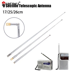 17/25cm 5 Section Metal Full-Channel AM FM Radio Antenna Telescopic Antenna Rotating Antenna Aerial M2.5 Car Rod Decoration