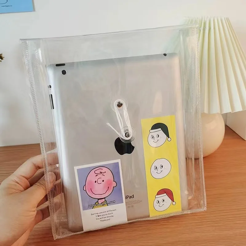 INS Transparent File Bag A4 Envelopes Plastic Folders Pocket File Pouch Folders for Office School Clear Folders B5 Storage Bag