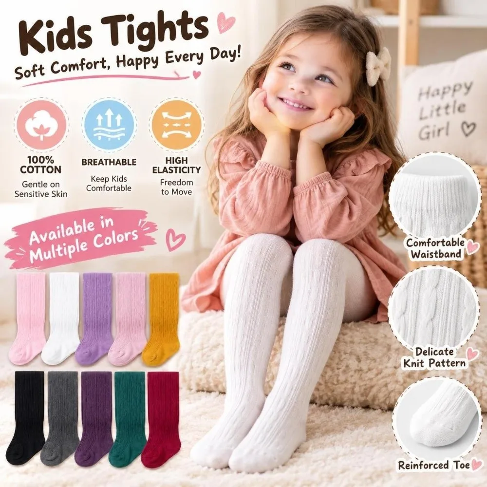 Class A Cotton Baby Tight Solid Color Stretch Fabric Knitted Tight Twisted Texture Four Way Stretch Baby Legging