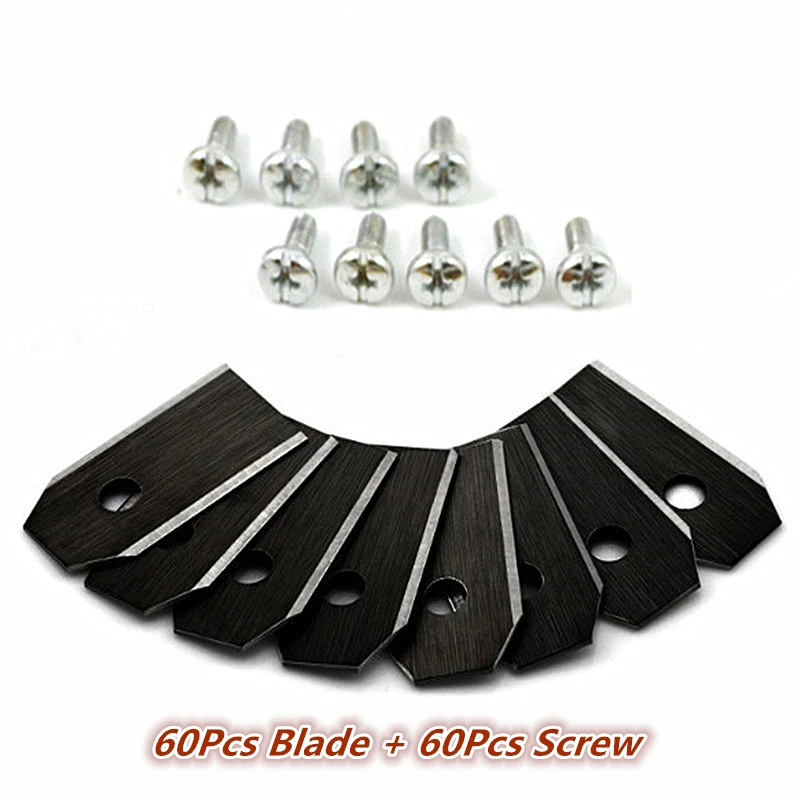 60 Sets Lawn Robot Blade Black Lawn Mover Replacement Blades 35*18*0.75 For Garden Husqvarna Auto Mower yard force